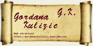 Gordana Kulizić vizit kartica
